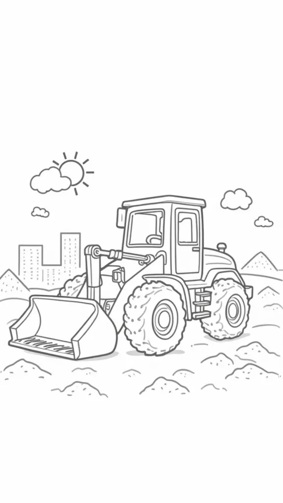 front loader coloring page